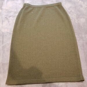 Rich and Levy Womens Medium Pull On Style Knitted Pencil Skirt Green Made in USA
